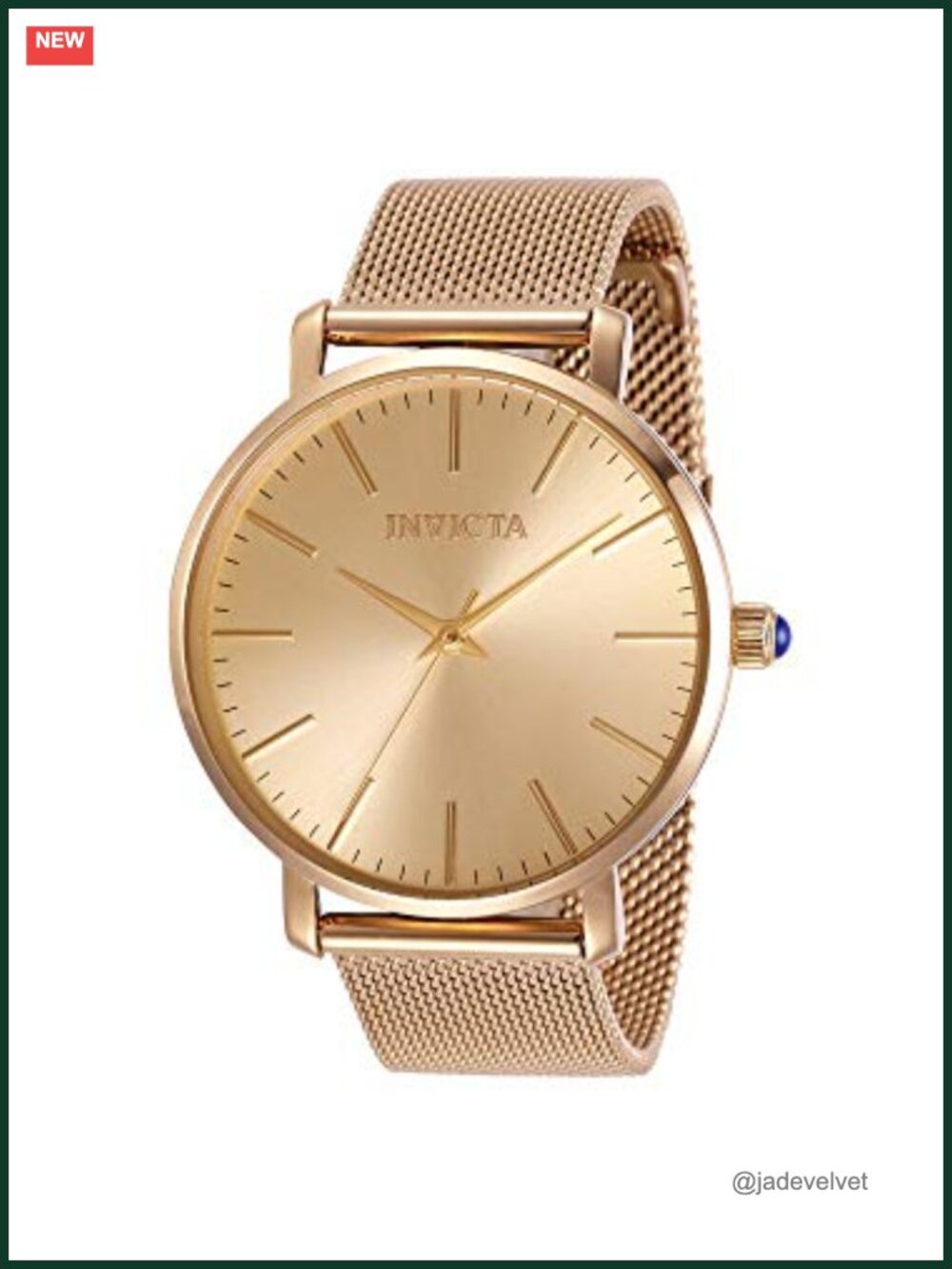 Quartz Watch with Stainless Steel Strap, Rose Gold Dial, 38mm Case, Water